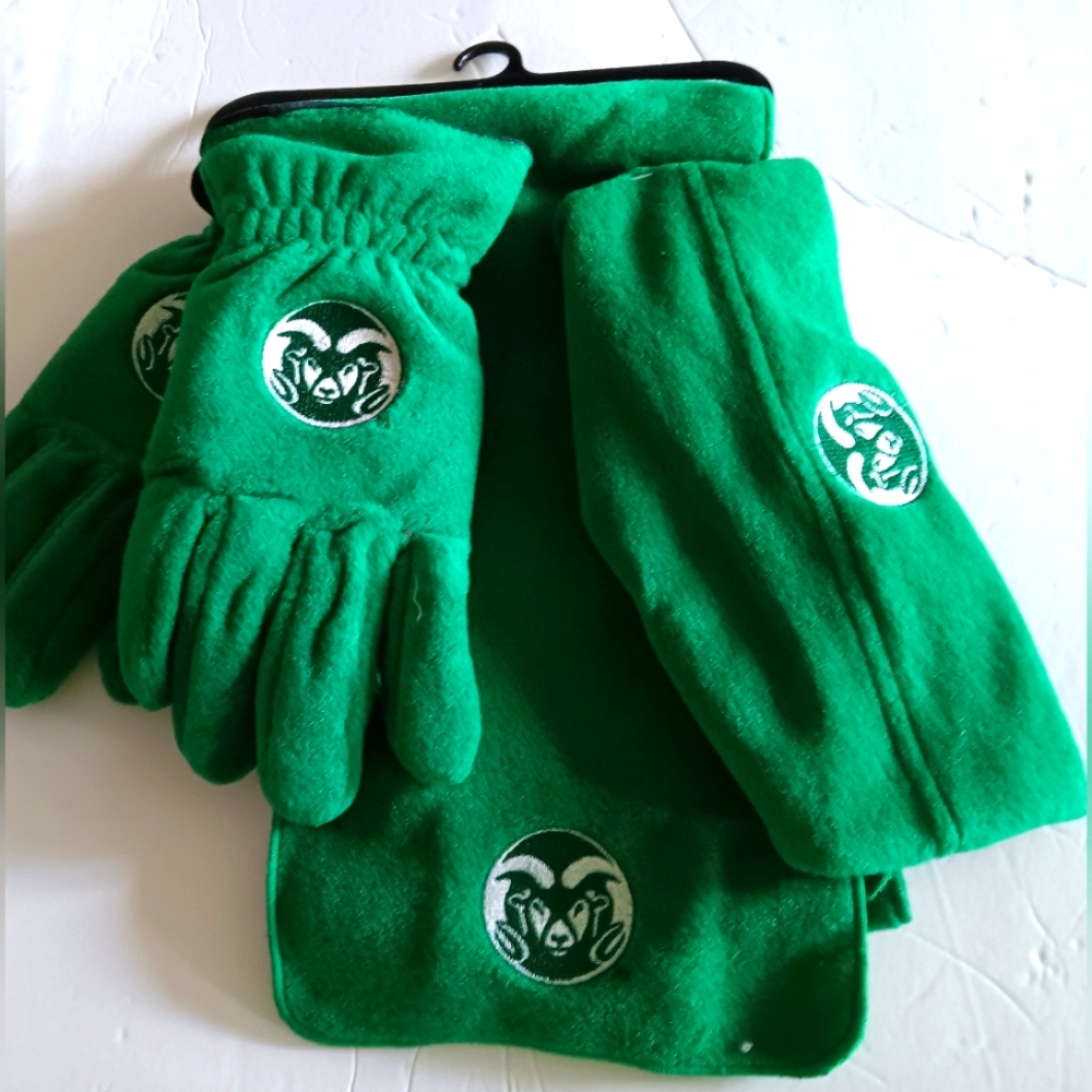 Men's  Colorado State Rams, NCAA  3 PIECE SCARF SET: SCARF, GLOVES & CAP…